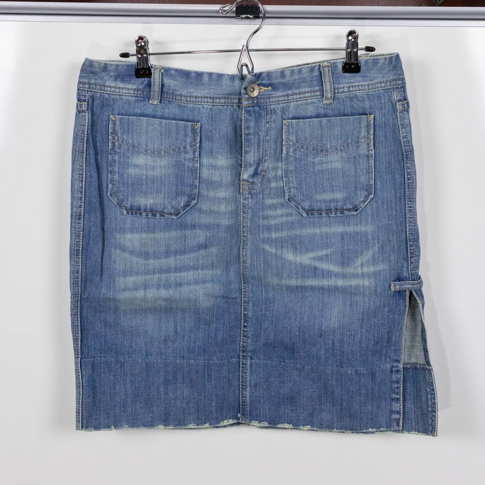 Calvin Klein Jeans Distressed Hem Denim Skirt